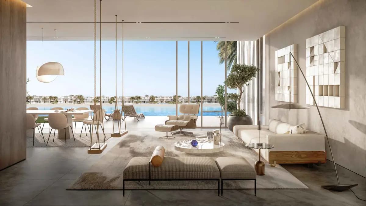 Palm Jebel Ali villas exterior render — official Nakheel render