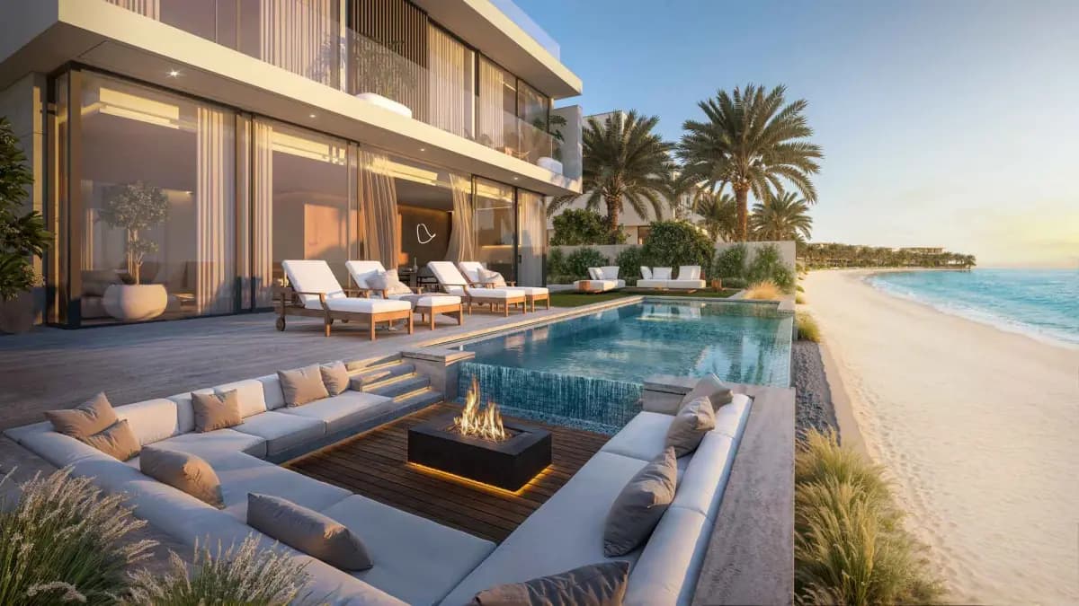 Palm Jebel Ali private beach frontage — Nakheel render