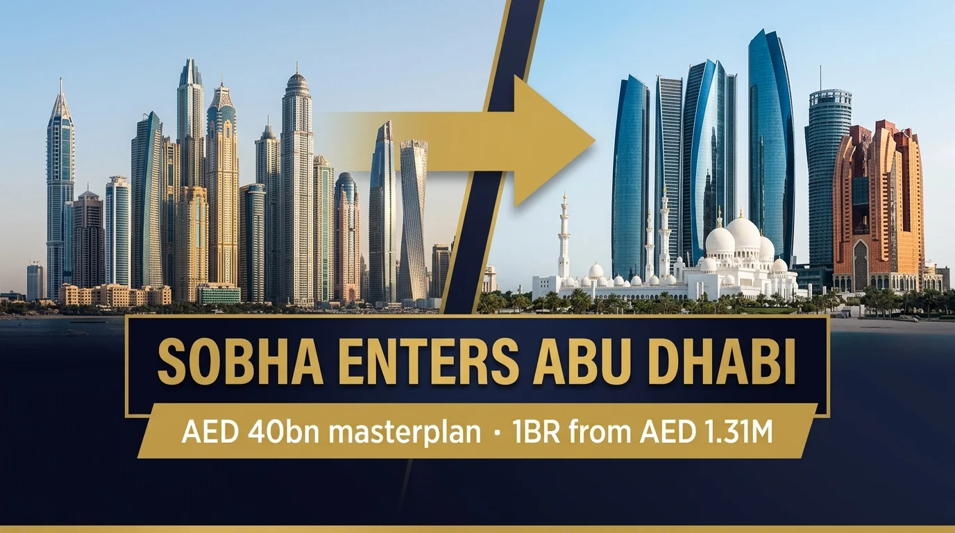 Sobha City Abu Dhabi entry AED 1.31M apartments — Dubai developer enters Abu Dhabi