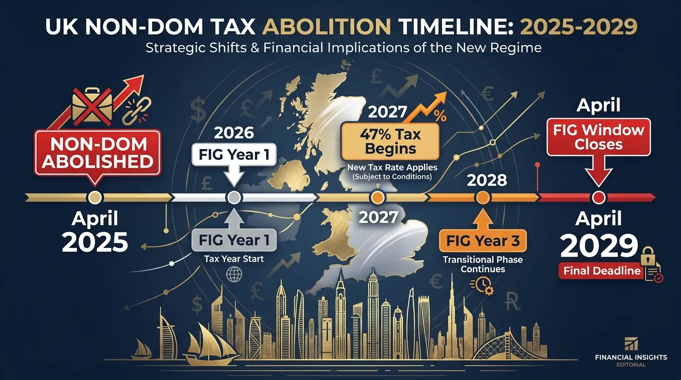 UK non-dom tax abolition timeline 2025-2027 Dubai relocation